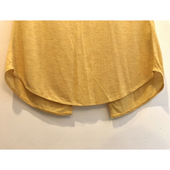 NWT Aritzia Mustard Yellow Anvers Split High/Low Cotton Cap Sleeve Top XXS / XS - Picture 5 of 6